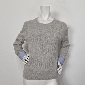 Vineyard Vines Quiet Luxury Preppy Gray 100% Cashmere Cable Knit Sweater Size M